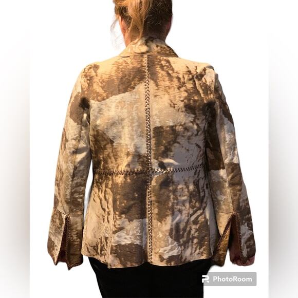 Custom Made Calf Hair Cow Print Detachable Fur Jacket Western Boho Chic - Picture 13 of 15